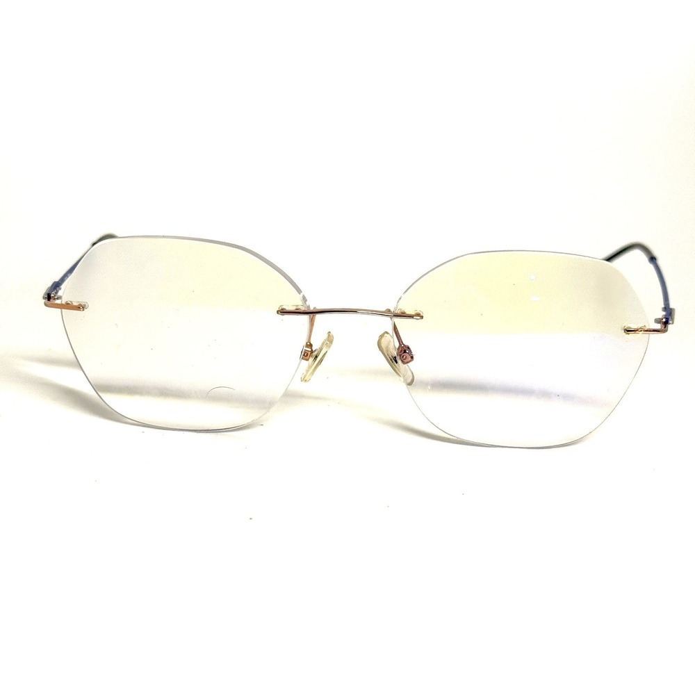 Morel France Rimless Eyeglasses Blue‎ Gold Geometric Frames 30238L PB 06 France